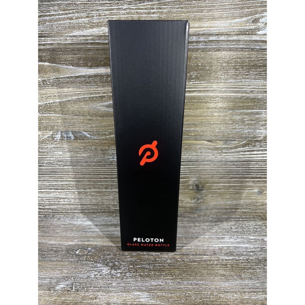 Peloton Non-Slip Rubberized Glass Water Bottle 16oz w/ Black New‎